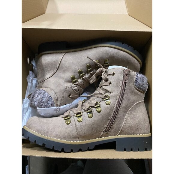 Cliffs By White Mountain Womens Comfort Primed Lace up Boots Taupe Size 8.5M NWD - Picture 10 of 10